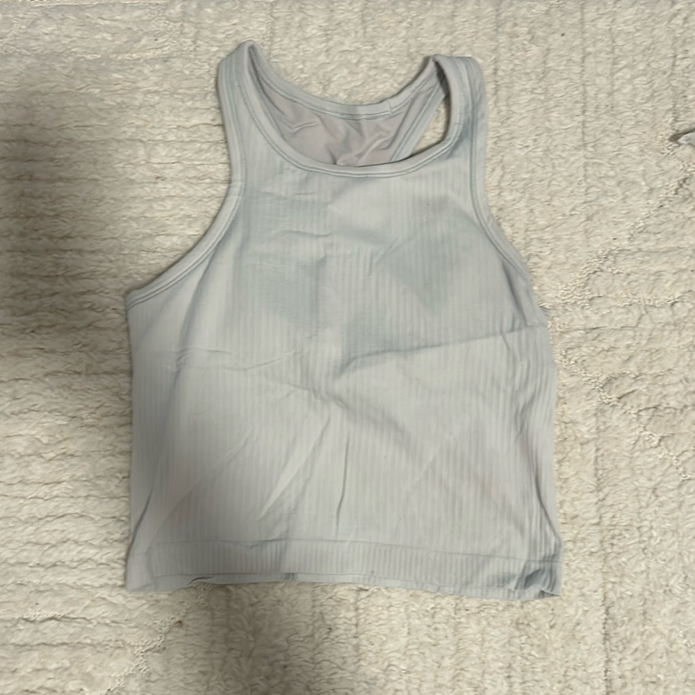 Women's Ribbed Tank Top - Light Gray